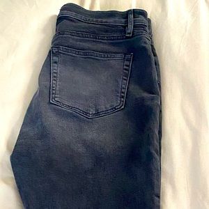 LOFT. Let Down Hem High Rise Kick Crop Jeans In Washed Grey Wash